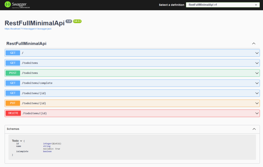 RESTFull Minimal Web API with .Net 6